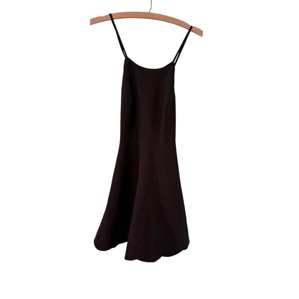 LULUS Women’s Small Black Scalloped Dress w/ Criss Cross Back Strings